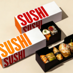 custom sushi drawer box with printed white sleeve Holidaypacfactory