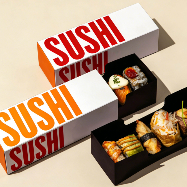 custom sushi drawer box with printed white sleeve Holidaypacfactory