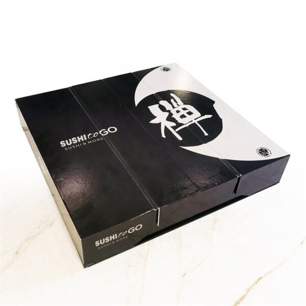 closed custom printed paper sushi box Holidaypacfactory
