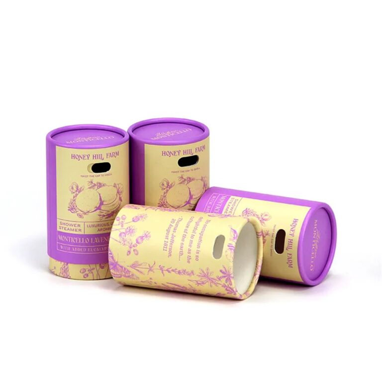 luxury cosmetics paper tube packaging containers with window and custom print Holidaypacfactory