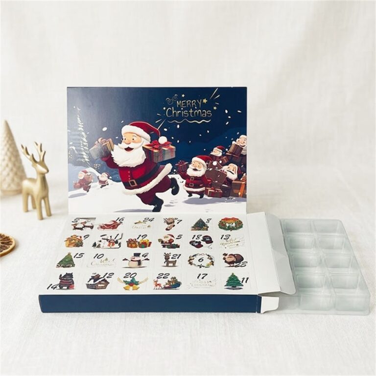 custom 24 day Christmas countdown advent calendar gift box with plastic tray Holidaypacfactory
