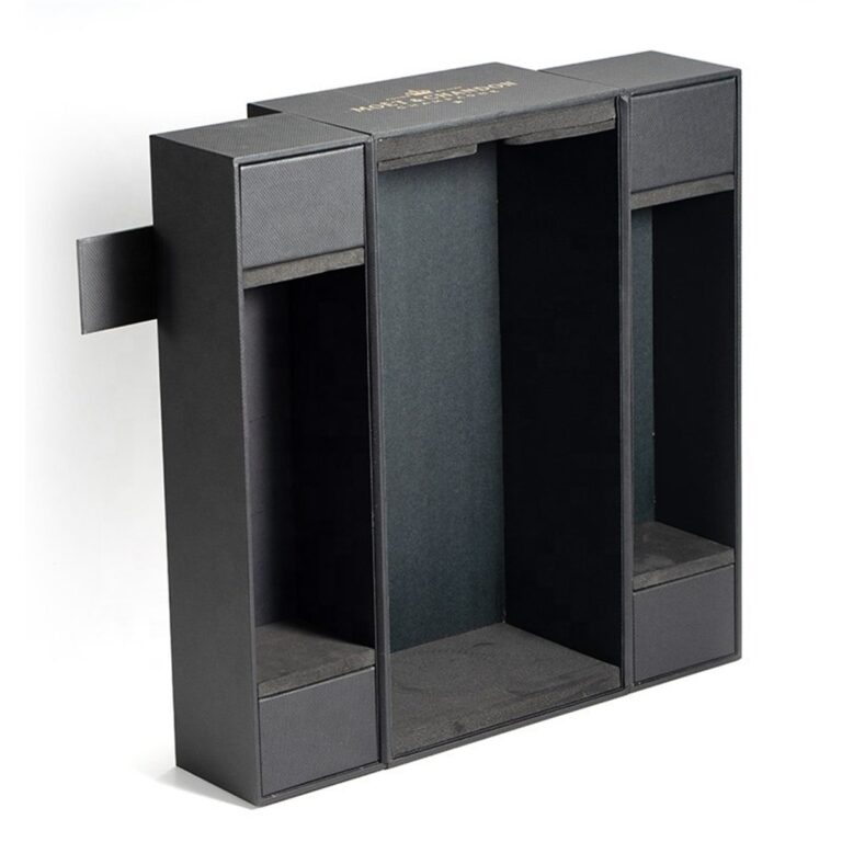 custom red wine gift box with side-opening panels Holidaypacfactory