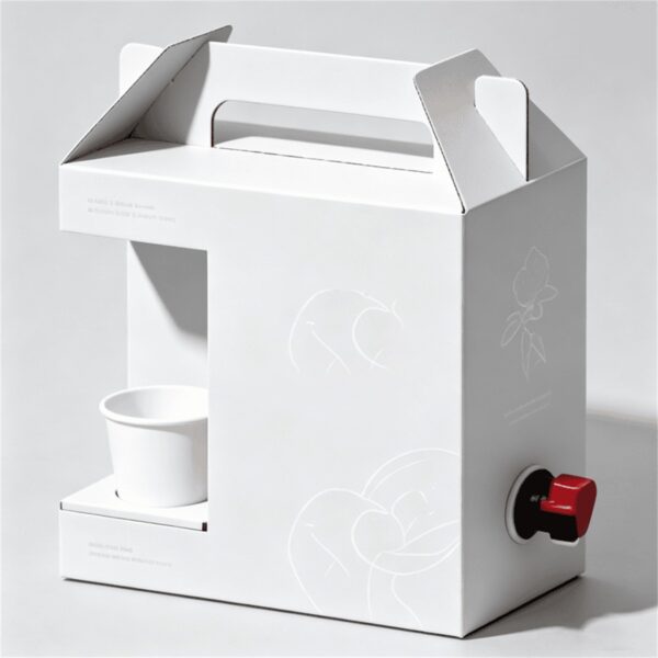 white portable coffee carton box container with side spout Holidaypacfactory