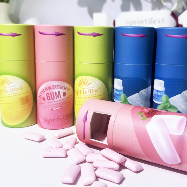 opened paper tube packaging for candy Holidaypacfactory