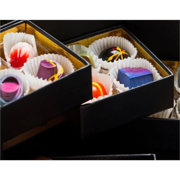 multi layer chocolate bonbon gift box with gold interior Holidaypacfactory