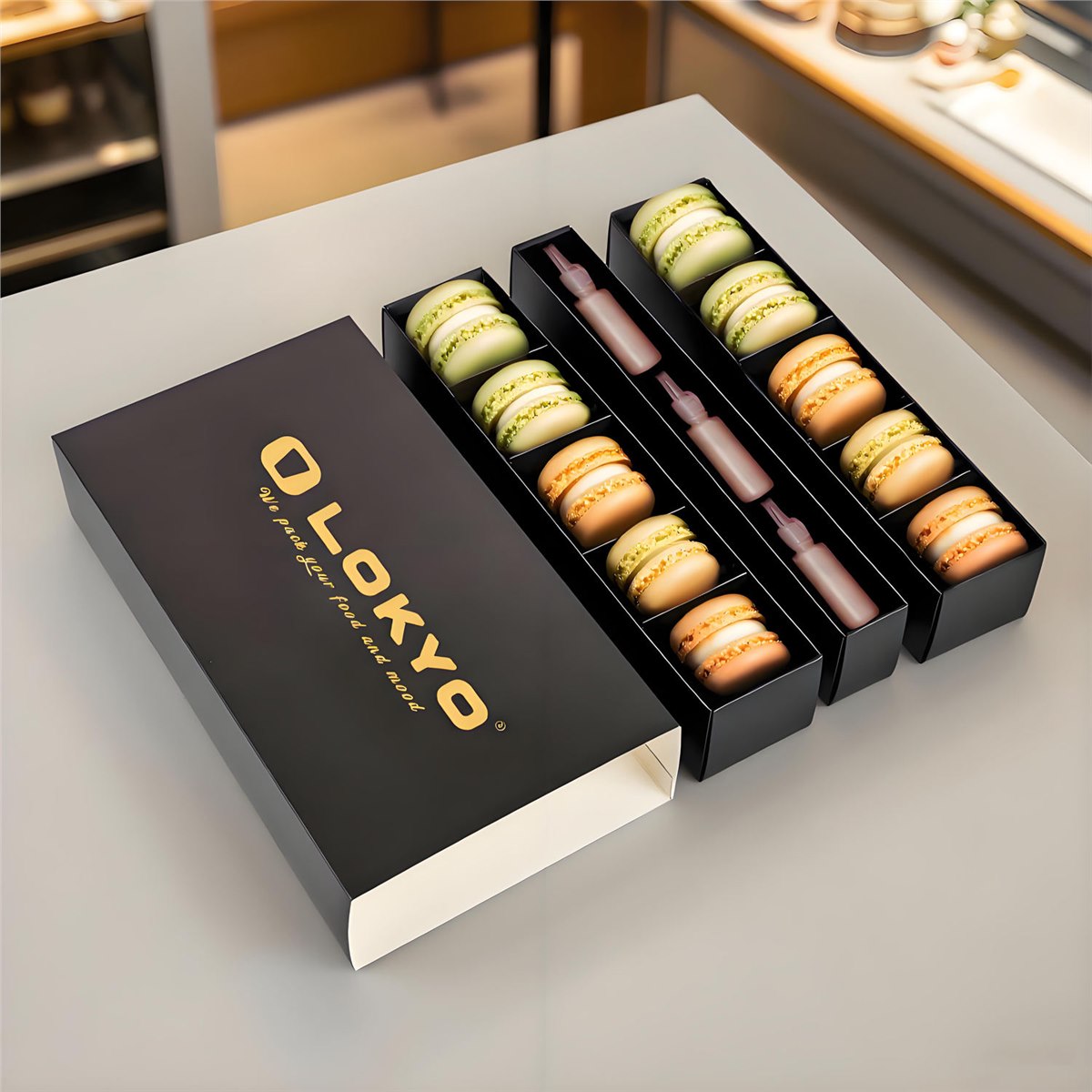 custom printed macaron cookie drawer box Holidaypacfactory