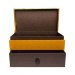 empty two layer chocolate box with sliding drawers and magnetic lid Holidaypacfactory