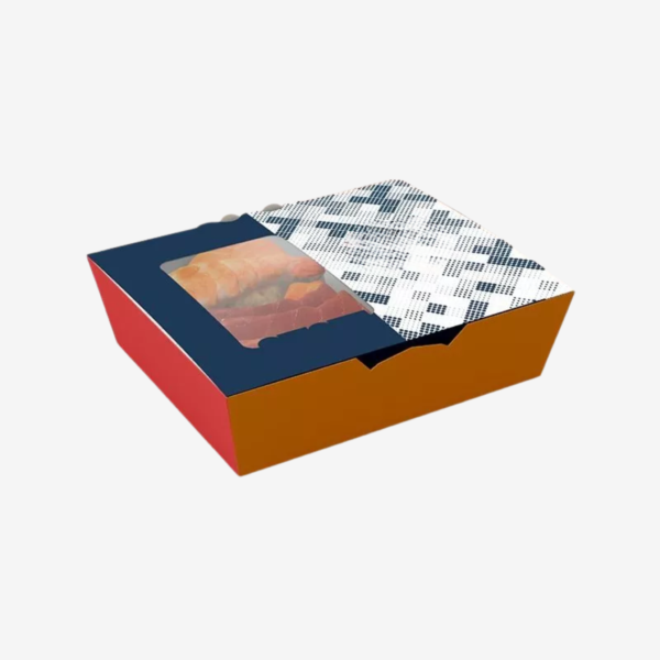 custom sushi window box with printed paperboard lid Holidaypacfactory