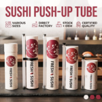custom food grade sushi push-up paper tube packaging size range Holidaypacfactory