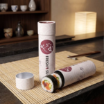 custom sushi push-up paper tube with roll display Holidaypacfactory