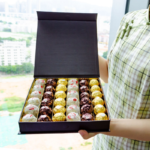 open chocolate gift box with tray inserts Holidaypacfactory