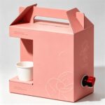 pink portable beverage dispenser carton with cup holder Holidaypacfactory