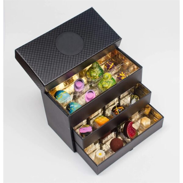 custom rigid chocolate boxes with layered trays Holidaypacfactory