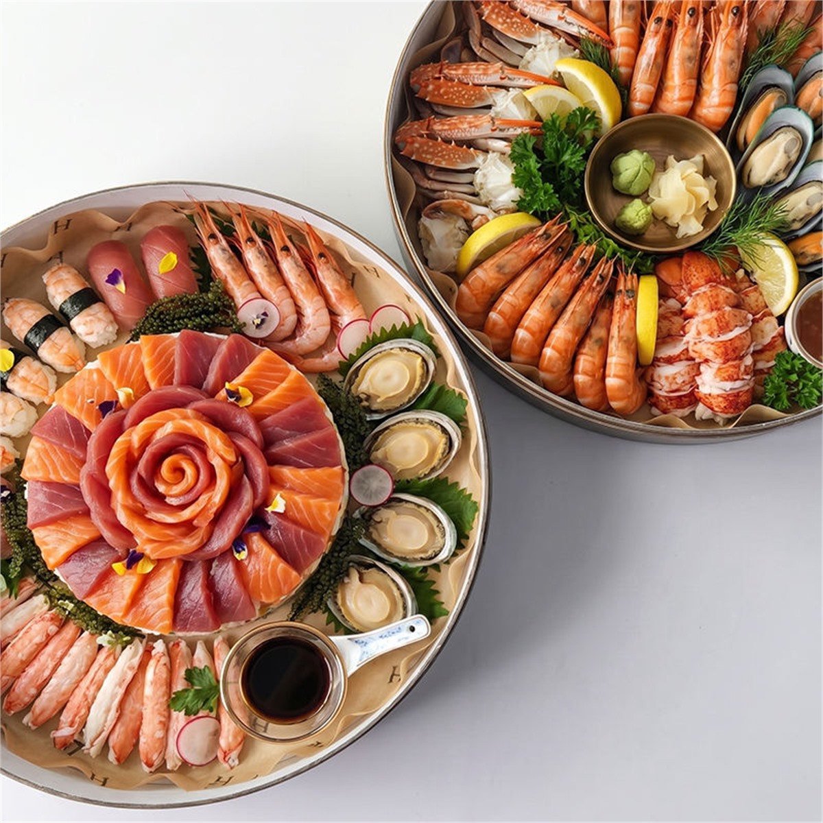 round seafood sushi platter box for sashimi takeaway Holidaypacfactory