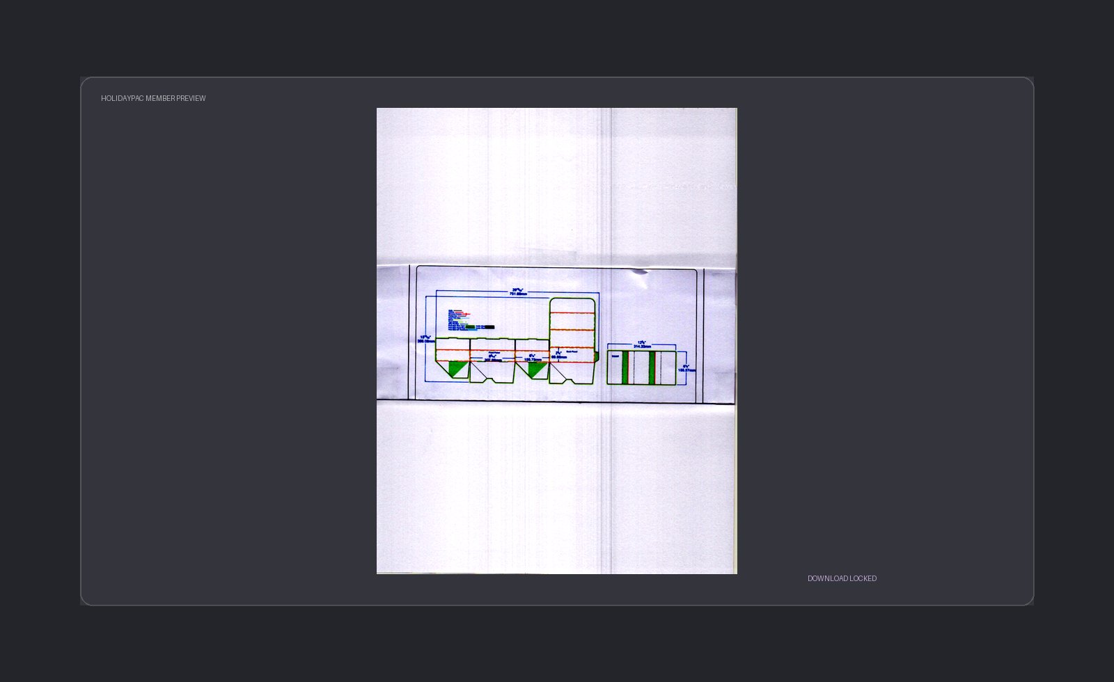Holidaypacfactory 12-Unit Counter Display Dieline low-resolution member template preview