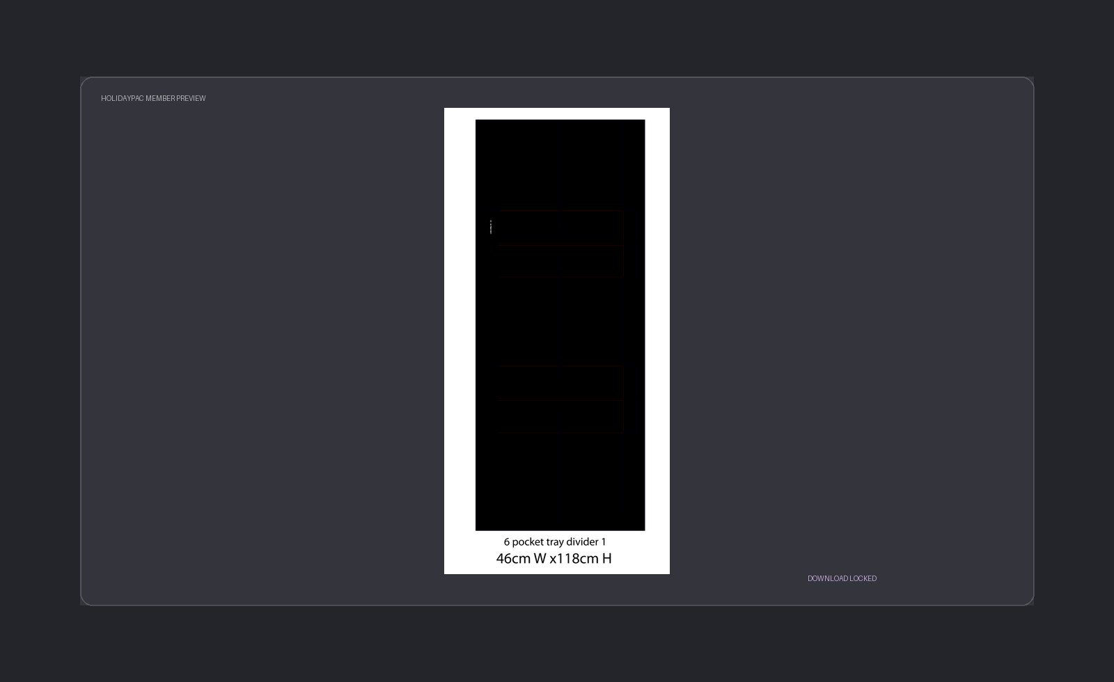 Holidaypacfactory Six-Pocket Tray Divider Dieline low-resolution member template preview