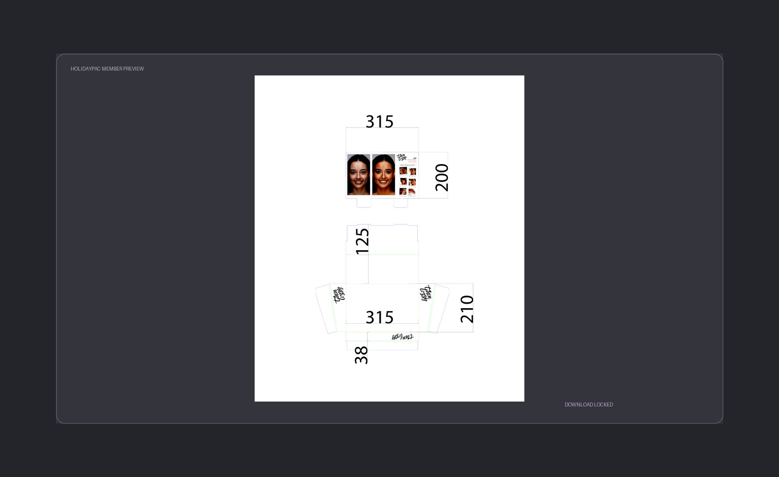 Holidaypacfactory Shelf-Ready Tray Dieline low-resolution member template preview