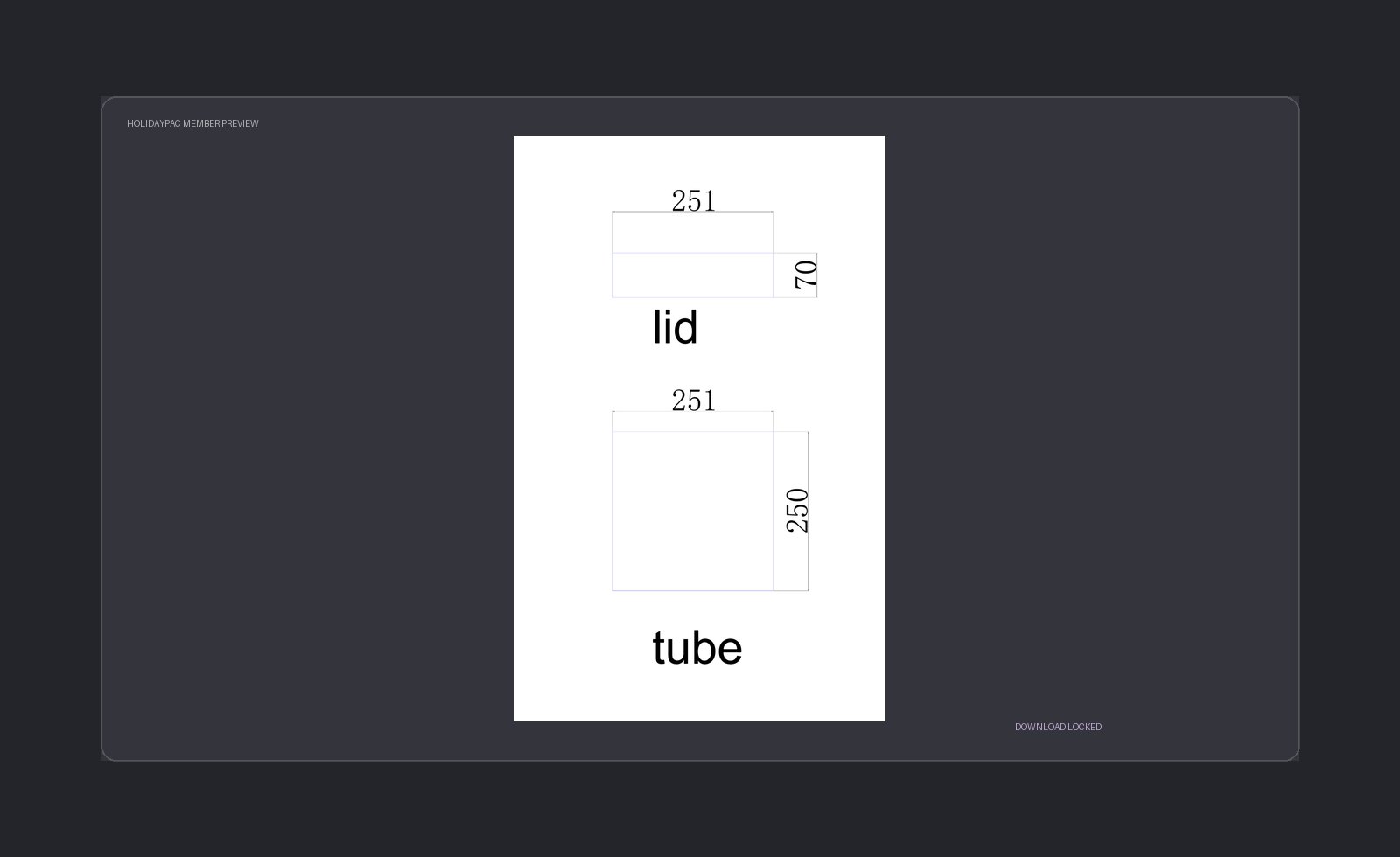 Holidaypacfactory Paper Tube Sleeve Dieline low-resolution member template preview