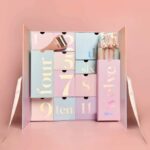pastel pink and blue advent calendar drawer gift box Holidaypacfactory