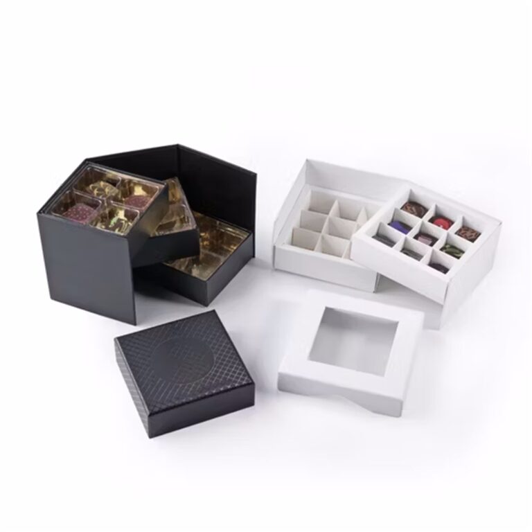 custom multi layer folding drawer chocolate gift box packaging with window Holidaypacfactory