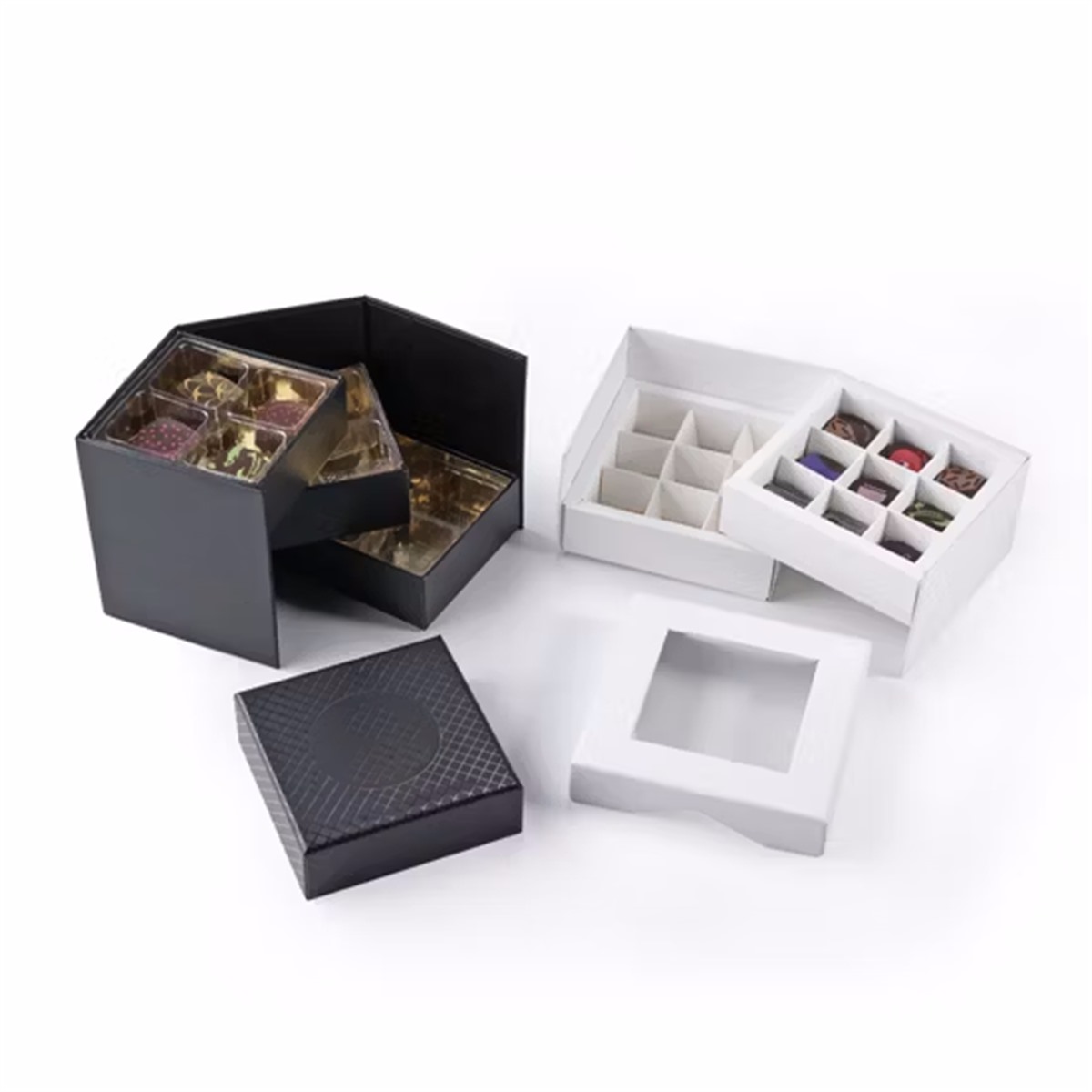 custom multi layer folding drawer chocolate gift box packaging with window Holidaypacfactory