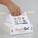 disposable paper sushi takeaway box with chopstick handle Holidaypacfactory