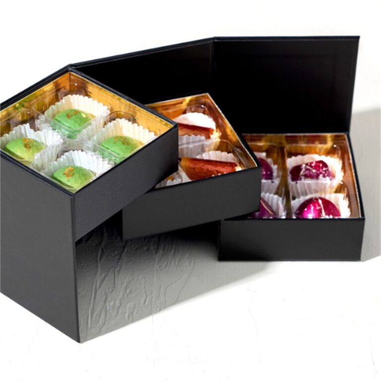 custom multi layer folding drawer chocolate gift box packaging with window Holidaypacfactory
