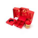 custom festival gift box packaging with removable round insert support Holidaypacfactory