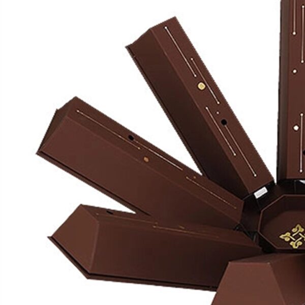 brown octagonal folding perfume packaging paper box side panel detail Holidaypacfactory