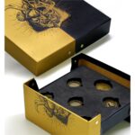 custom gold and black rigid chocolate gift box with magnetic flap panels Holidaypacfactory