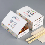 stacked custom disposable paper sushi boxes with chopsticks Holidaypacfactory