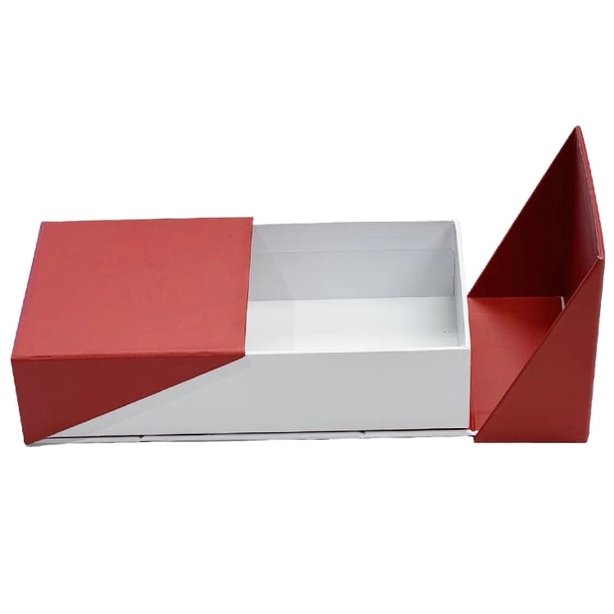 custom luxury red double door foldable display gift box side and fold-flat view Holidaypacfactory