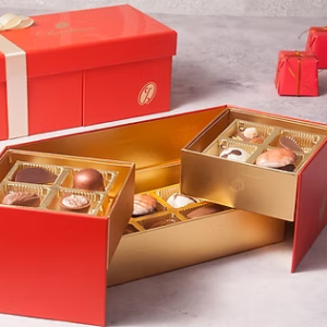 custom jewel chocolate gift box red multi-layer drawer presentation Holidaypacfactory