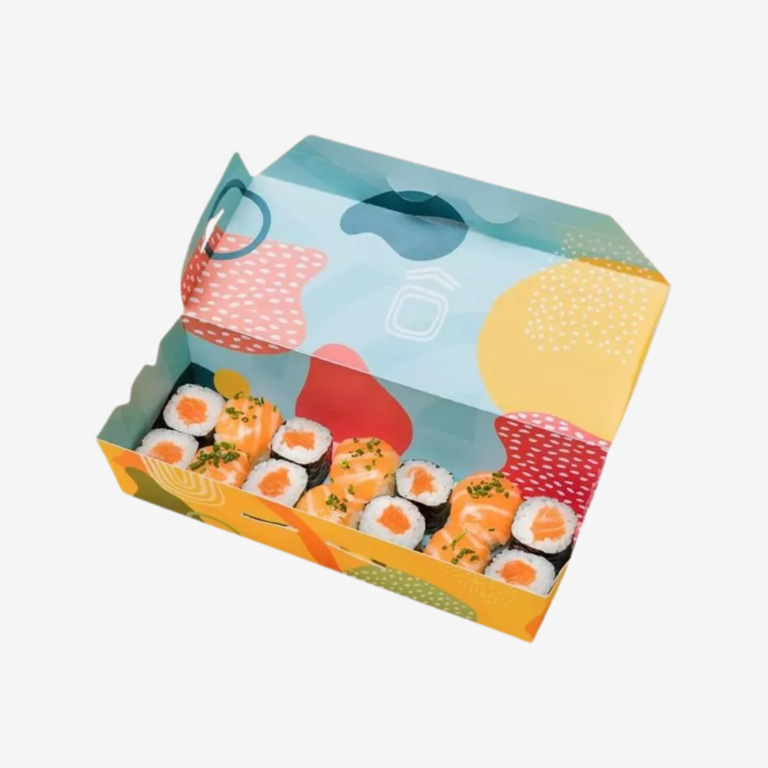 custom sushi boxes with window and chopstick carry packaging Holidaypacfactory