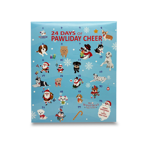 blue 24 days Christmas pet advent calendar carton packaging Holidaypacfactory