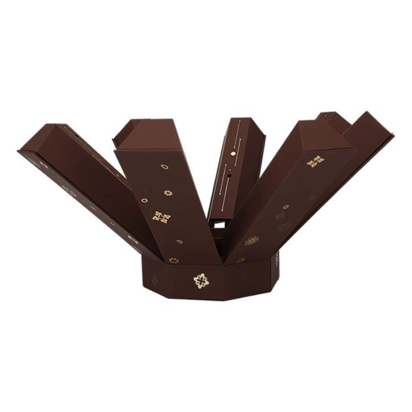 creative brown folding perfume packaging paper box with octagonal floral design Holidaypacfactory