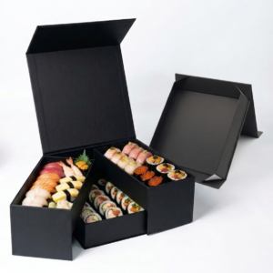 black three layer drawer packaging box with compartments Holidaypacfactory