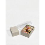 custom white sushi gift box with clear lid and printed paper sleeve Holidaypacfactory