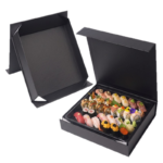 black sushi takeaway box side structure and lid Holidaypacfactory