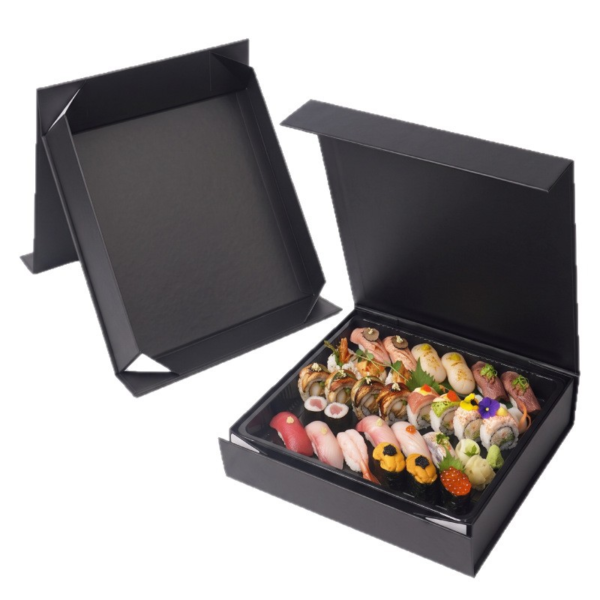 black sushi takeaway box side structure and lid Holidaypacfactory