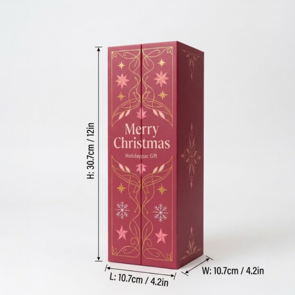 custom Christmas advent calendar box dimensions 30.7 cm tall Holidaypacfactory