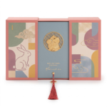 closed double door mooncake gift box with 3D hollow metal rabbit emblem Holidaypacfactory