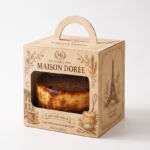 kraft paper cake box with window and arched paper handle Holidaypacfactory