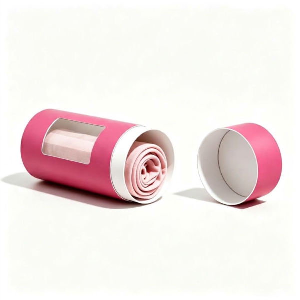 custom apparel gift paper tube with clear window and lid Holidaypacfactory