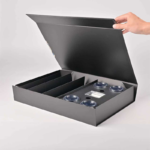 empty black folding sushi box tray with compartments Holidaypacfactory