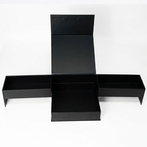 black three layer drawer packaging side view Holidaypacfactory