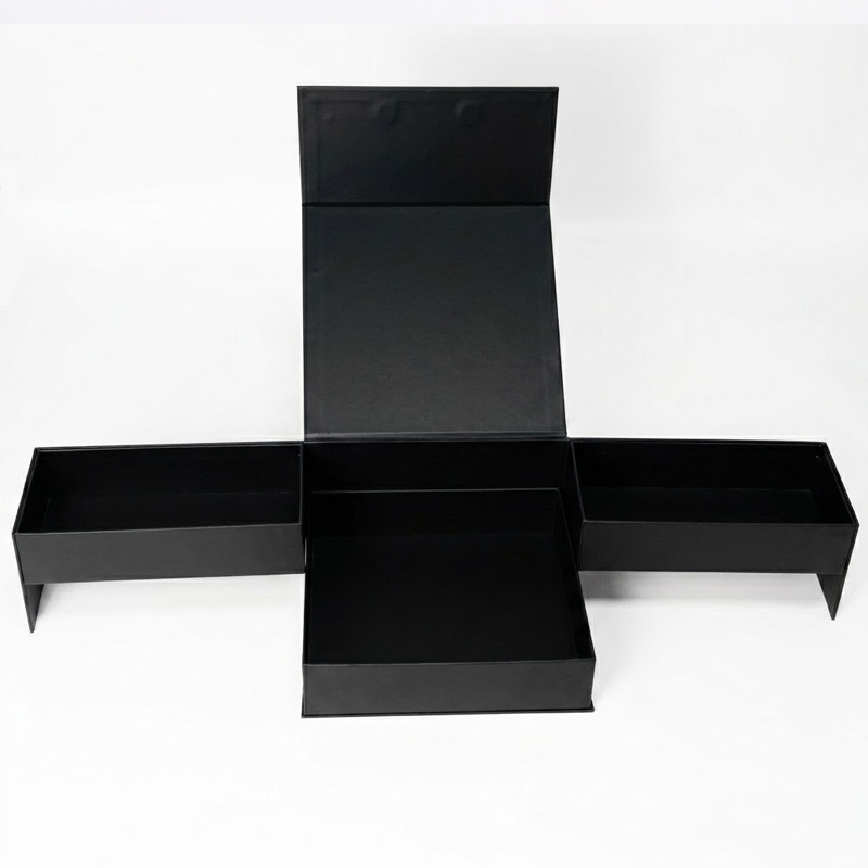 black three layer drawer packaging side view Holidaypacfactory