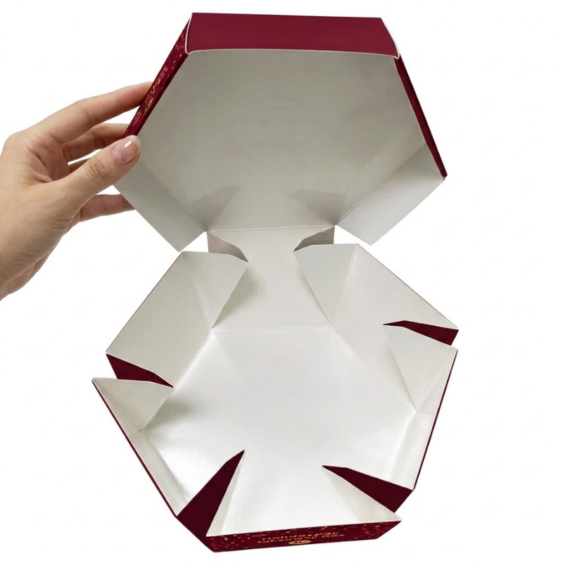 hexagon takeaway box flat structure Holidaypacfactory