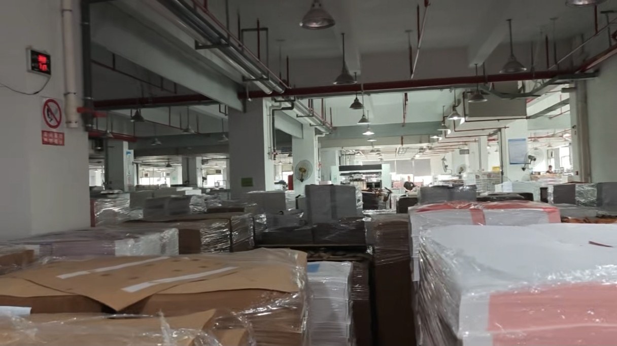 Packed packaging materials prepared for quality review and shipment