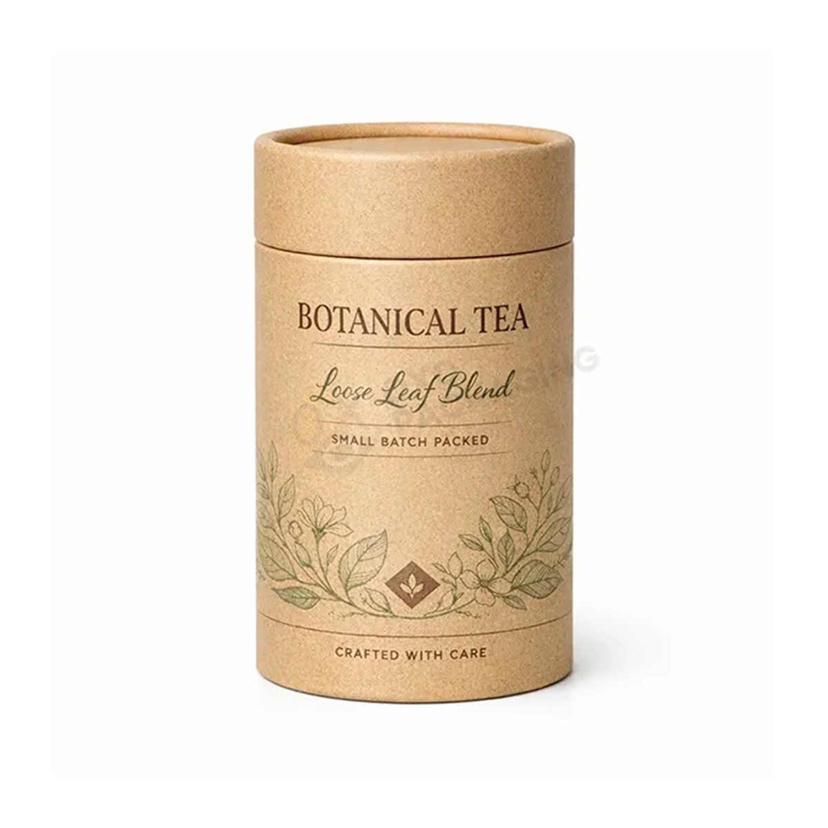 custom kraft tea paper tube packaging with removable lid Holidaypacfactory